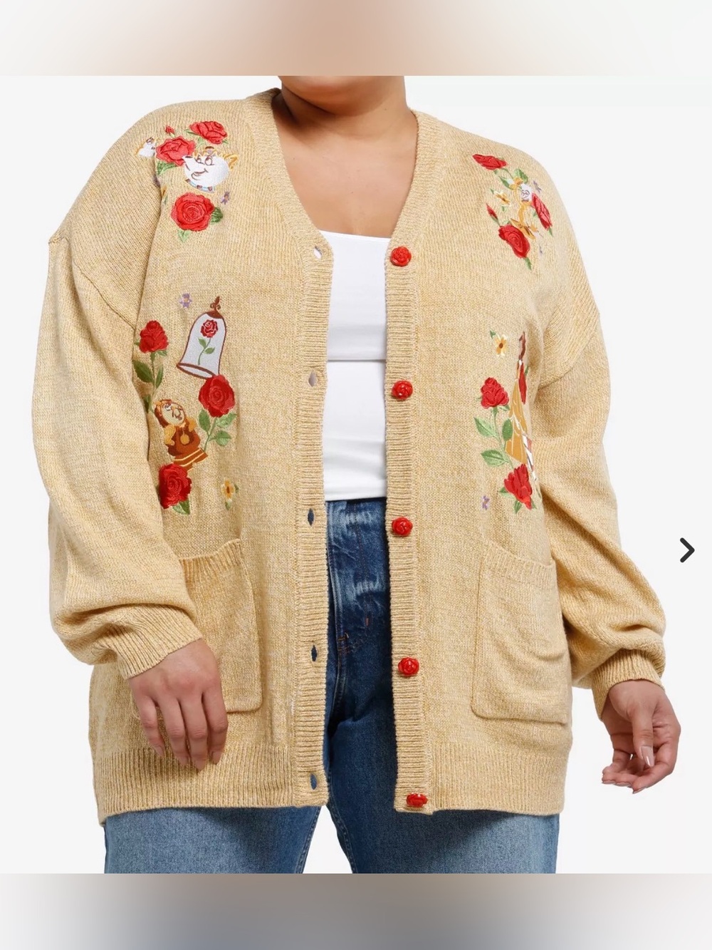 NWT Her Universe Disney Beauty and the Beast oversized sweater cardigan 4X